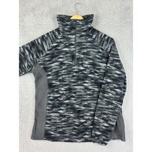 Columbia Pullover Sweater Womens XL Gray Black Camo Fleece Half Zip Outdoors